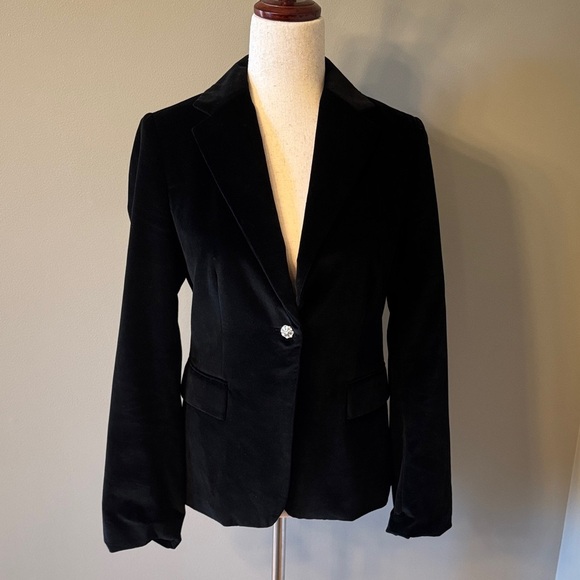 Banana Republic Black Velvet Blazer - Picture 2 of 9